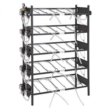 BIB inclined rack assy, 3x4, top pump mount, 12 pumps, connectors, reg set, line labels, tubing