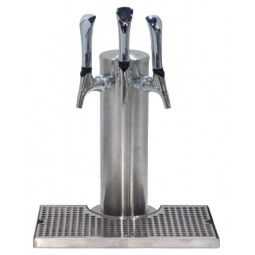 4" diameter column tower 2 faucet polished SS