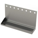Stainless steel wall mounted drip tray with drain 5 faucet holes 16"W x 6-3/8"D x 12"H