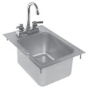 Drop-in sink with faucet 12"L x 17"D