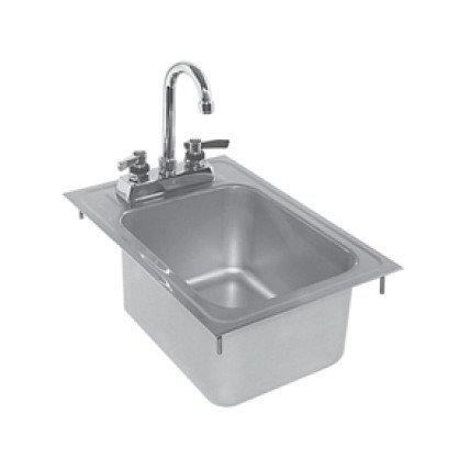 Drop-in sink no faucet 12"L x 17"D