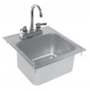 Drop-in sink with faucet 14"L x 15"D