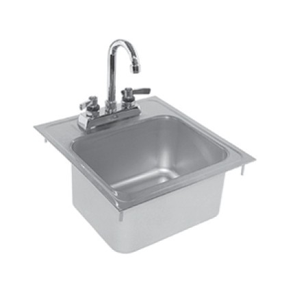 Drop-in sink no faucet 14"L x 15"D