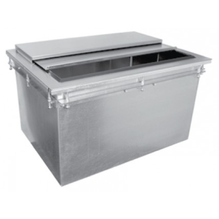Drop-in ice bin with 10-circuit cold plate 80 lb capacity 32"L x 19"D