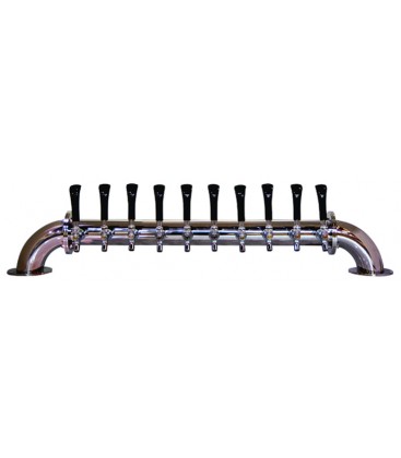 3" Low Bridge tower polished SS finish 12 faucets glycol cooled
