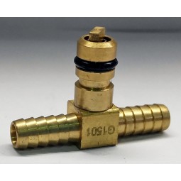 Flojet brass fitting 1/4 barb tee CO2 w/shut-off