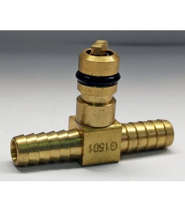 Flojet brass fitting 1/4 barb tee CO2 w/shut-off