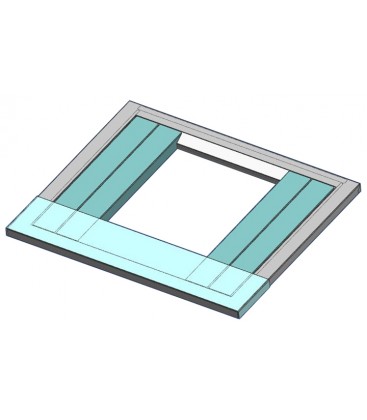 Adapter universal 30" wide x 6" deep top plate (aqua colored part in picture)