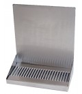 Stainless steel wall mounted drip tray with drain no faucet hole 8"W x 6-3/8"D x 14"H