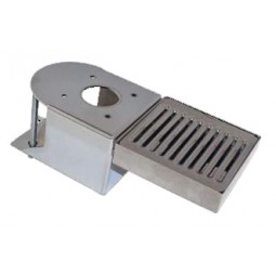 Clamp-on chrome plated tower bracket with 5 holes and drip tray