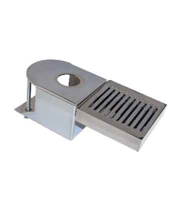 Clamp-on chrome plated tower bracket with drip tray