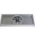 Surface mount drip tray with center rinser 7" x 7/8" x 12"