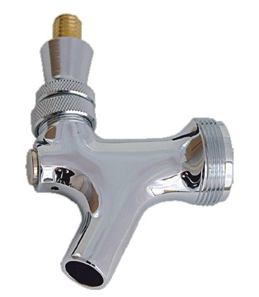 Chrome plated American beer faucet with brass lever