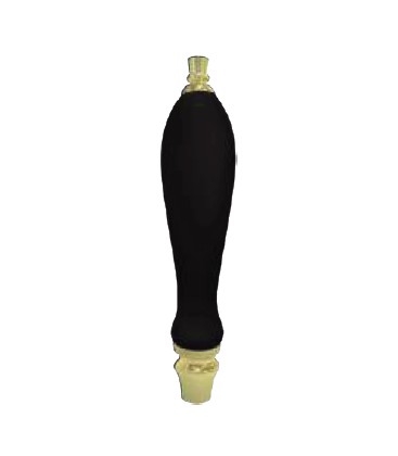Black small pub handle with gold fittings