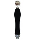 Black large pub handle with chrome round top and chrome base