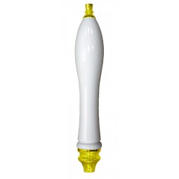 White large pub handle with gold fittings