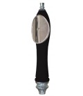 Black large pub handle with chrome oval shield and chrome fittings
