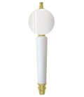 White round conical handle with gold fittings