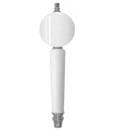 White round conical handle with chrome fittings