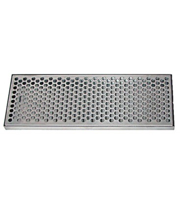 Stainless steel drip tray with SS insert with drain 5-3/8" x 3/4" x 12"