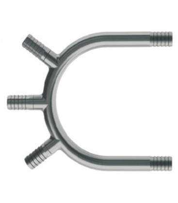 U-bend (2) 1/2 barb manifold (2) 1/4 barb ports SS