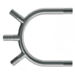 U-bend (2) 1/2 barb manifold (5) 1/4 barb ports SS