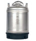 2.5 gallon ball lock keg, food grade 304 stainless steel, rubber boot bottom