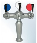 Brigitte tower 3 faucet chrome glycol cooled, LED medallions