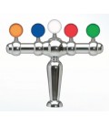 Brigitte tower 5 faucet chrome glycol cooled, LED medallions