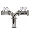 Albatross tower 4 faucet polished SS glycol cooled LED medallions