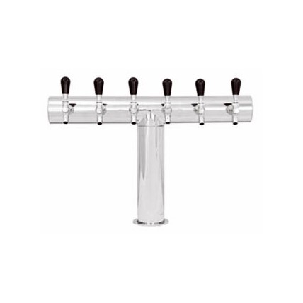 Terra T tower polished stainless 5 faucets