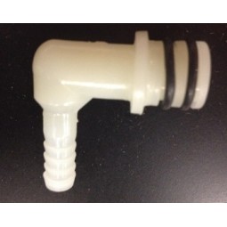Elbow 1/4 barb LEV plastic syrup inlet