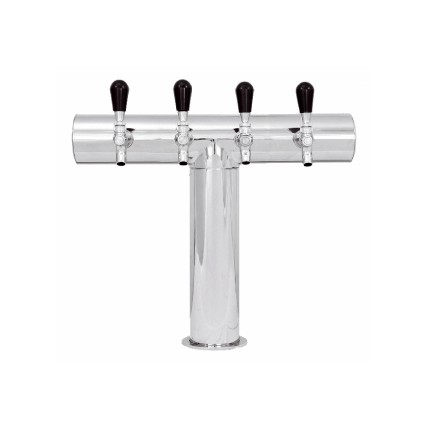 Terra T tower polished stainless 3 faucets