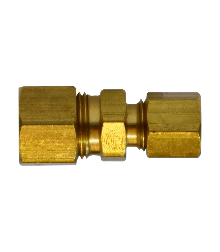 RDC14-316 1/4" X 3/16"OD REDUCING BRASS COUPLING Brass Imperial Compression Fi