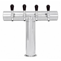 Terra T tower polished stainless 4 faucets