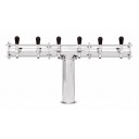 Terra industrial pipeline T tower polished stainless 6 faucets