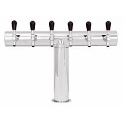 Terra T tower polished stainless 6 faucets