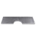 Surface mount drip tray with cutout with drain  34" x 8" x 7/8"