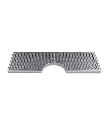 Surface mount drip tray with cutout with drain 8" x 7/8" x 24"