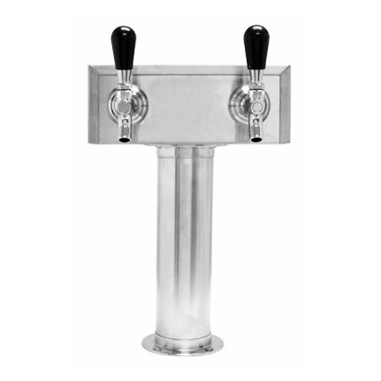 T tower stainless finish 2 faucets