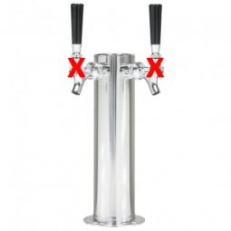 3" Column tower 2 flavor no faucets SS shanks