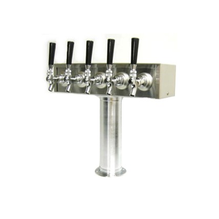 T tower stainless finish 5 faucets
