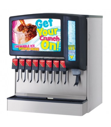 Ice Bev Dispenser, 30" Sensation, 8 LEV Lever Valves, Cubelet Ice Auger System