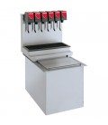 Drop-in 15x23, standard performance SS tower, 6 LEV self-serve lever valves Coke graphics