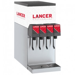 CED 504 dispenser, ambient carbonated, 4 LEV self-serve lever valves, Coca-Cola graphics
