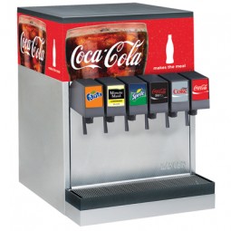 CED 1500E dispenser, ambient carbonated, 6 LEV SS valves, Coca-Cola decals