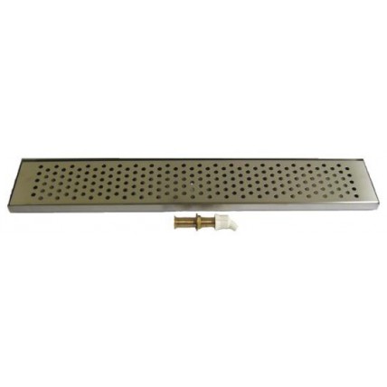 Surface mount drip tray 36" x 5" stainless finish drain