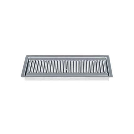 Flush mount drip tray 15" x 5" brushed stainless finish drain