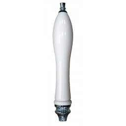 White large pub handle with chrome fittings
