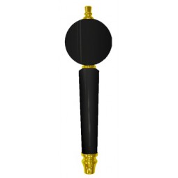 Black round conical handle with gold fittings